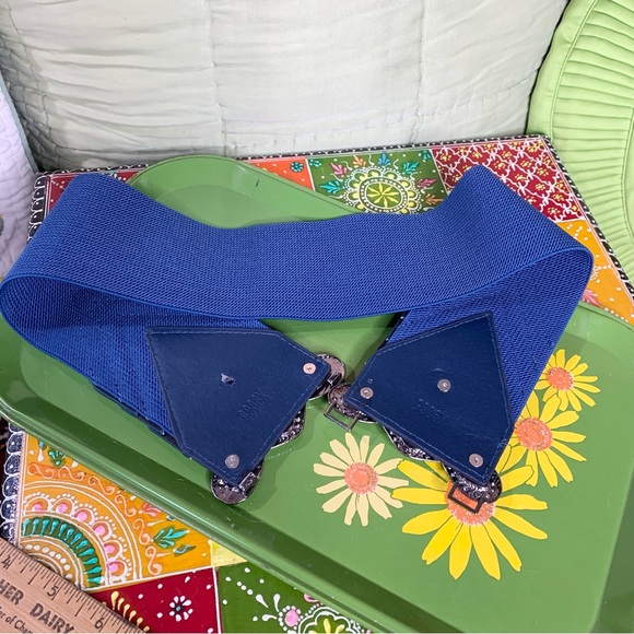 80s Blue Waist Belt - Picture 3 of 5